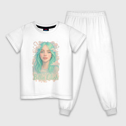 Детская пижама Билли Айлиш с зелеными волосами