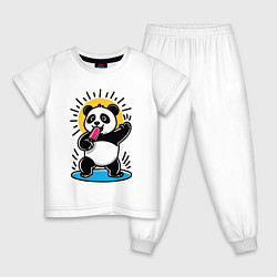 Детская пижама Панда с мороженым в стиле комикса