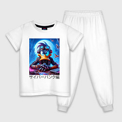 Детская пижама Даффи Дак в наушниках - киберпанк фантазия