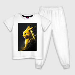 Пижама хлопковая детская Pikachu, цвет: белый