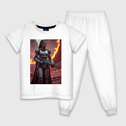 Детская пижама Девушка-Мандалорец в броне
