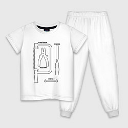 Пижама хлопковая детская Инструменты строительные, цвет: белый