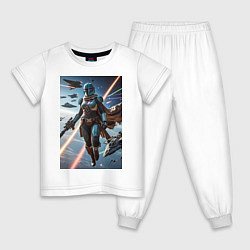 Детская пижама Девушка-мандалорец в космосе
