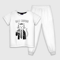 Пижама хлопковая детская Dale Coopurr, цвет: белый