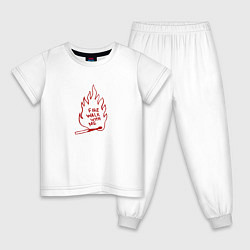 Пижама хлопковая детская Fire Walk With Me, цвет: белый