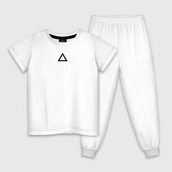 Детская пижама Игра в кальмара работник треугольник белая
