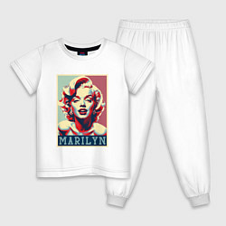 Пижама хлопковая детская Marilyn, цвет: белый