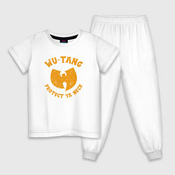Пижама хлопковая детская Wu-Tang protect ya neck, цвет: белый