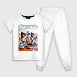 Детская пижама Бендер с двумя подругами на летнем пляже