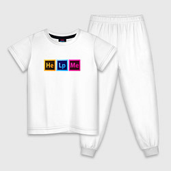 Пижама хлопковая детская Help me - для дизайнеров, цвет: белый