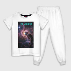 Пижама хлопковая детская The Creators - space giant, цвет: белый