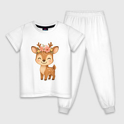 Детская пижама Милый олененок с венком
