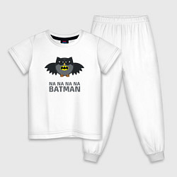 Пижама хлопковая детская Owl Batman, цвет: белый