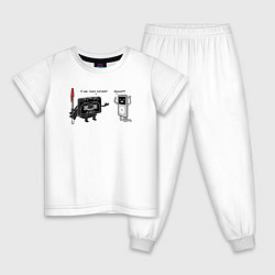 Пижама хлопковая детская Я твой отец, цвет: белый