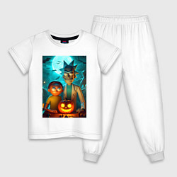 Детская пижама Rick and Morty with pumpkin - halloween night