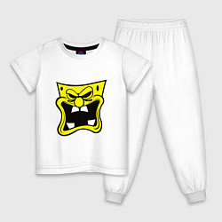 Пижама хлопковая детская Злая маска, цвет: белый