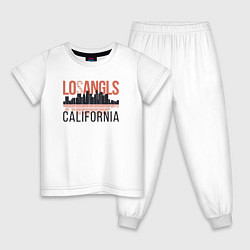 Пижама хлопковая детская California - Los Angeles, цвет: белый