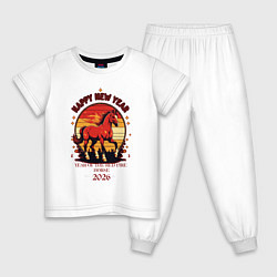 Детская пижама Красный огненный конь символ 2026