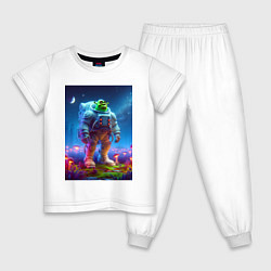 Детская пижама Космонавт Шрек на грибной планете - неоновое свече