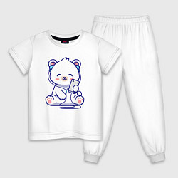 Детская пижама Music white bear