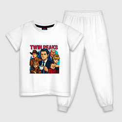 Пижама хлопковая детская Twin Peaks Multi, цвет: белый