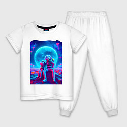Детская пижама Морти и Рик на неоновой планете