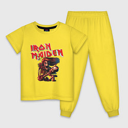 Пижама хлопковая детская Iron Maiden, цвет: желтый