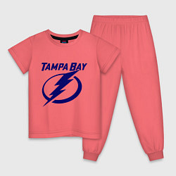 Пижама хлопковая детская HC Tampa Bay, цвет: коралловый