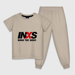 Пижама хлопковая детская INXS, цвет: миндальный