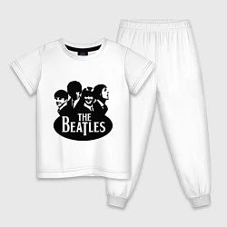 Пижама хлопковая детская The Beatles Band, цвет: белый