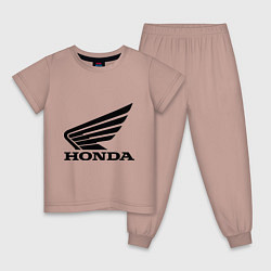 Пижама хлопковая детская Honda Motor, цвет: пыльно-розовый