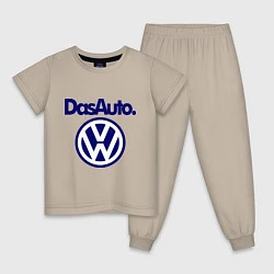 Пижама хлопковая детская Volkswagen Das Auto, цвет: миндальный