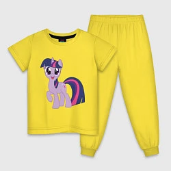 Пижама хлопковая детская Пони Сумеречная Искорка, цвет: желтый