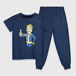 Пижама хлопковая детская Fallout vault boy, цвет: тёмно-синий