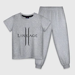 Пижама хлопковая детская Lineage logo, цвет: меланж