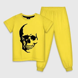 Пижама хлопковая детская Череп с тенью, цвет: желтый