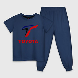 Пижама хлопковая детская Тойота, цвет: тёмно-синий