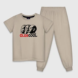 Пижама хлопковая детская Oldscool USSR, цвет: миндальный