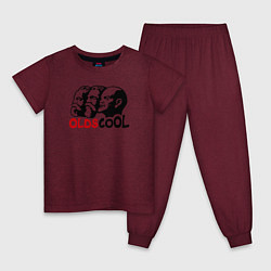 Пижама хлопковая детская Oldscool USSR, цвет: меланж-бордовый