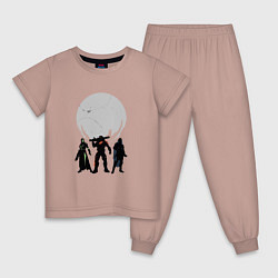 Пижама хлопковая детская Destiny Guardians, цвет: пыльно-розовый