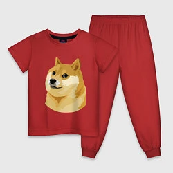 Пижама хлопковая детская Doge, цвет: красный
