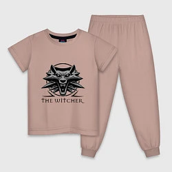 Пижама хлопковая детская The Witcher 3, цвет: пыльно-розовый