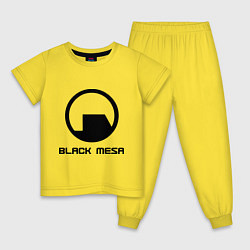 Пижама хлопковая детская Black Mesa: Logo, цвет: желтый
