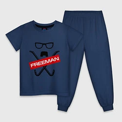 Пижама хлопковая детская Freeman Pack, цвет: тёмно-синий