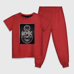 Пижама хлопковая детская AC/DC: Let there be rock, цвет: красный