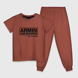 Пижама хлопковая детская Armin van Buuren, цвет: кирпичный