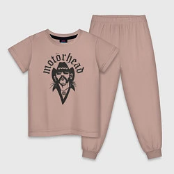 Пижама хлопковая детская Motorhead Rocker, цвет: пыльно-розовый