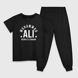 Пижама хлопковая детская Muhammad Ali цвета черный — фото 1