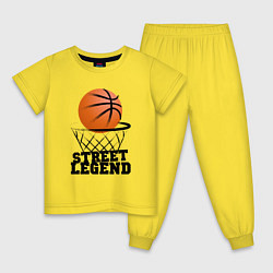 Пижама хлопковая детская Баскетбол, цвет: желтый
