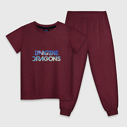 Пижама хлопковая детская Imagine Dragons: Clear Sky, цвет: меланж-бордовый